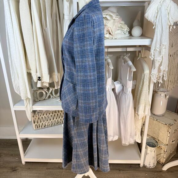 Vintage Caper Mates skirt suit set plaid, sm med  office retro, 60's 70's # 4390 - Picture 3 of 12